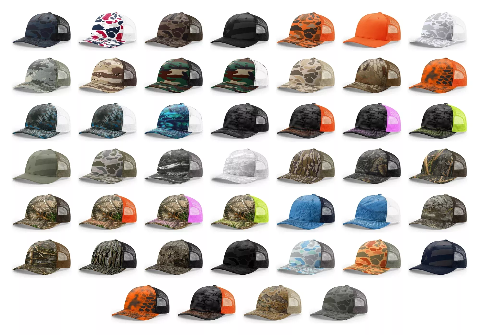 Richardson 112PFP Duck Camo Bottomland Camo Hat Five Panel Hat Trucker Cap