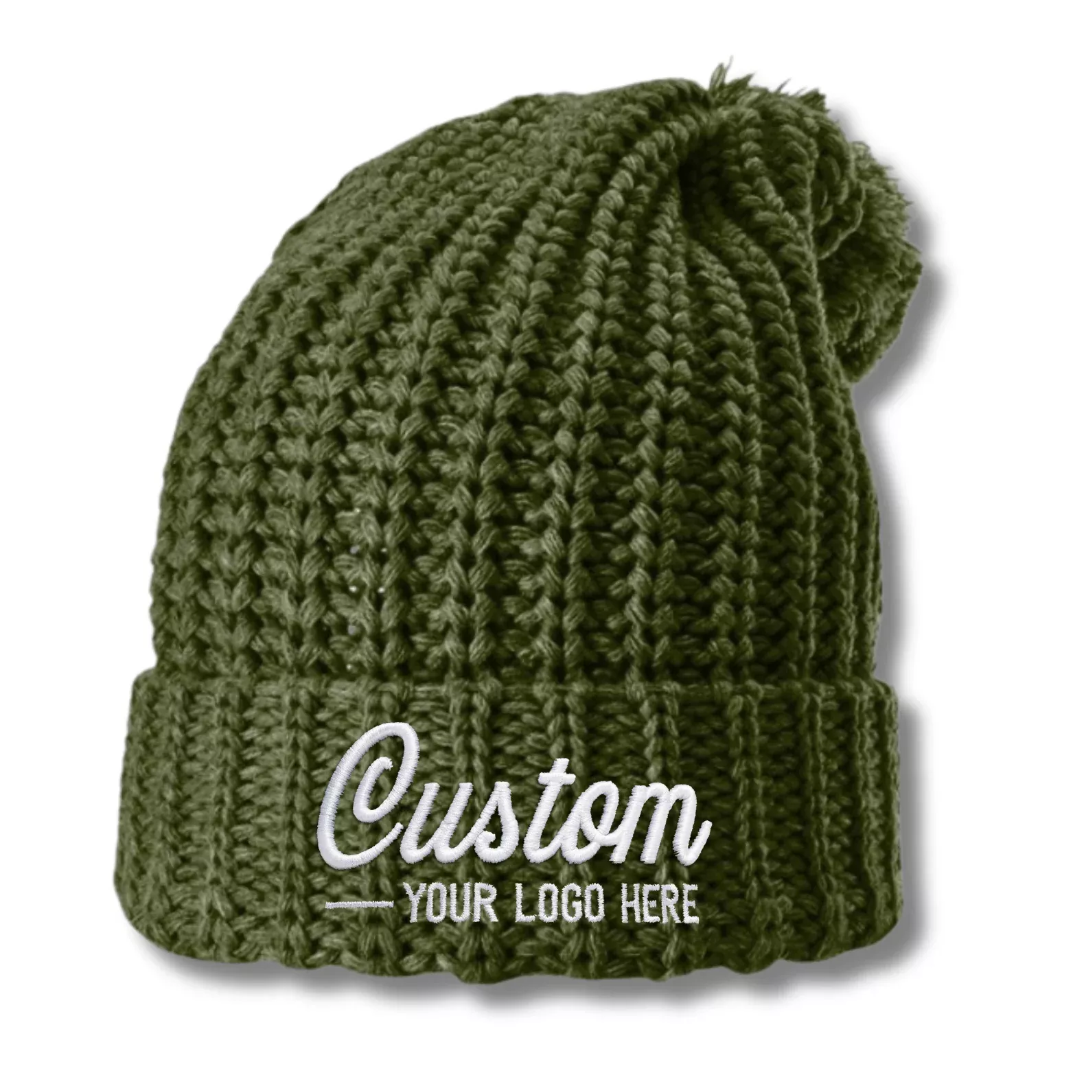 Richardson 143 – Custom Cable Knit Pom Beanie