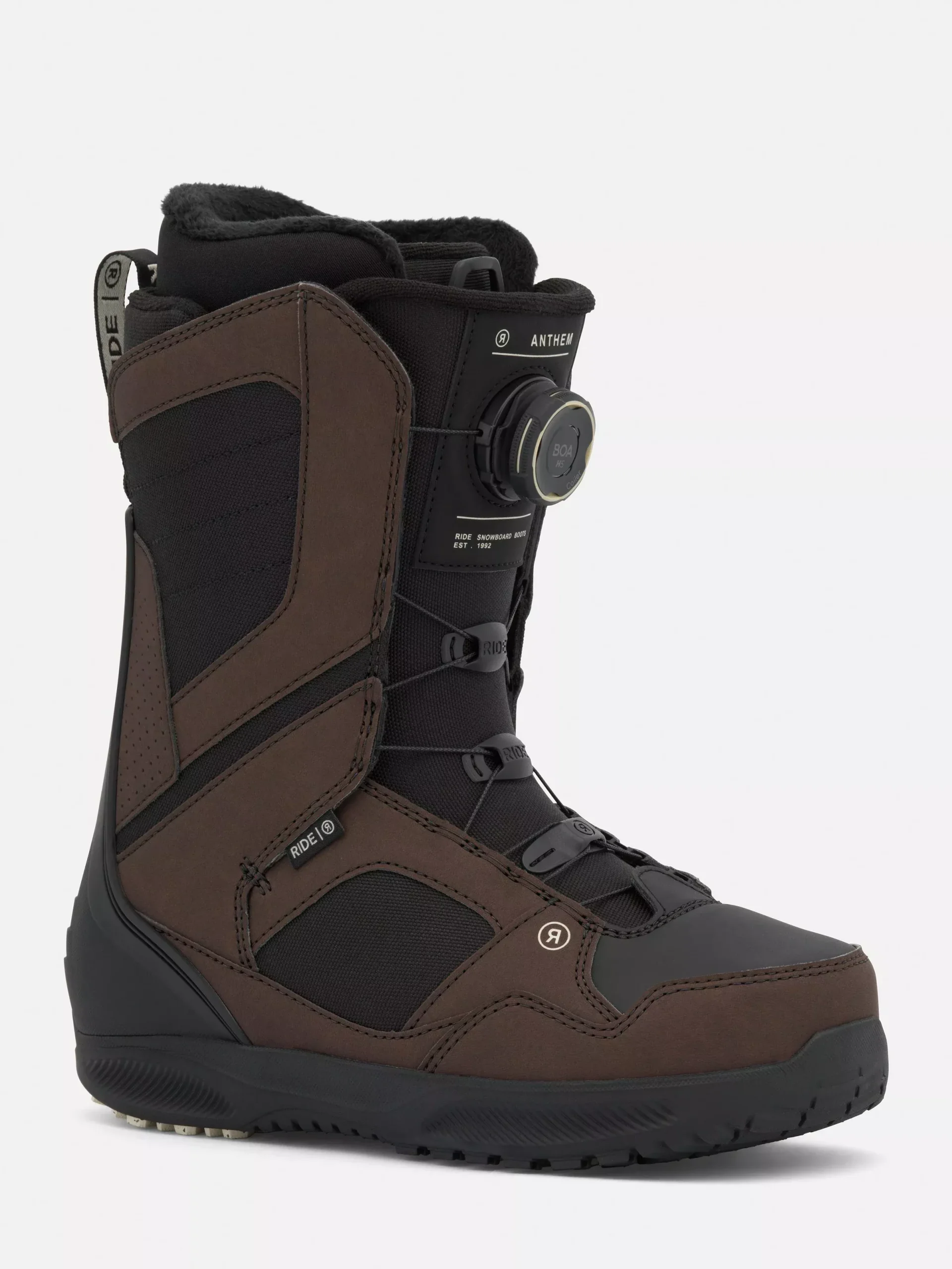 Ride Anthem Snowboard Boots - Men's 2027 | Medium Flex, H4 BOA Coiler, +Slime Midsole & Intuition Plush Liner - Brown