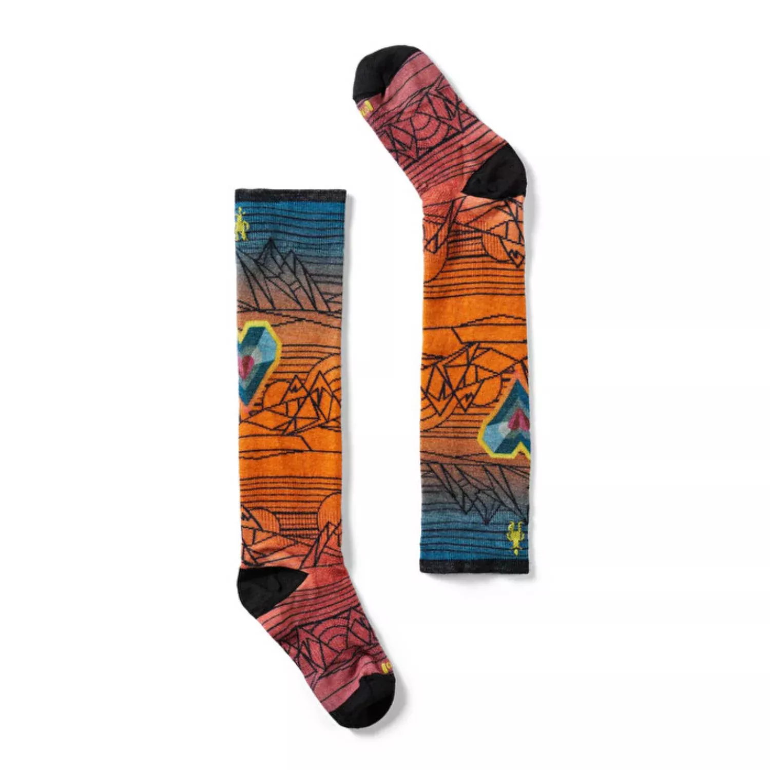 Smartwool Junior Ski Zero Cushion Geo Peaks Print OTC Socks