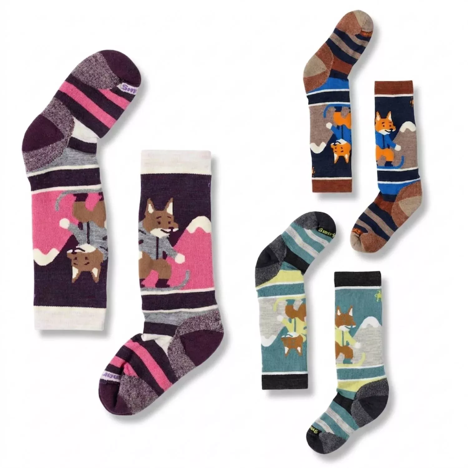 Smartwool Kids' Wintersport Full Cushion Fox Glade Print Over The Calf Socks