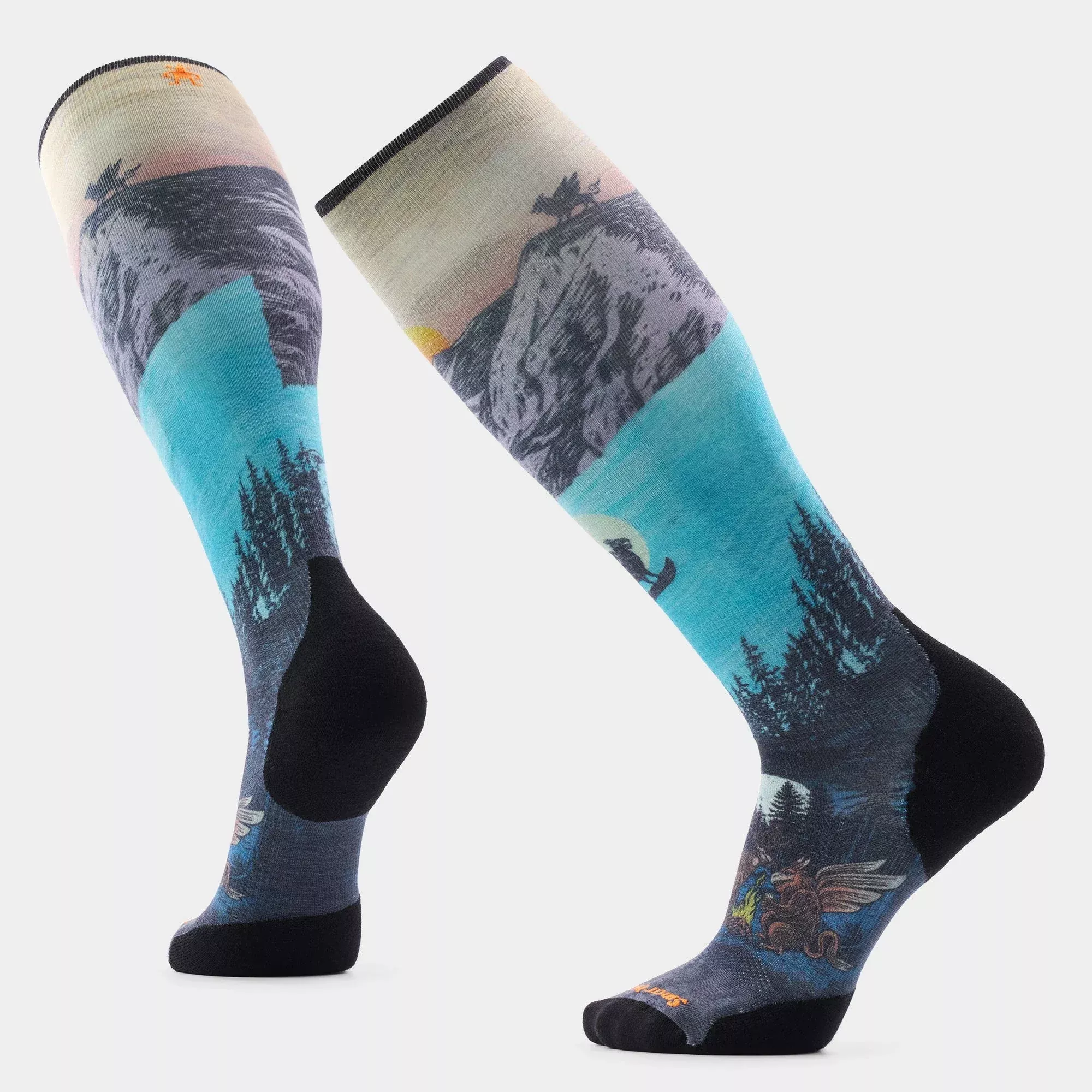 Smartwool Ski Targeted Cushion Winter Phase Print Over The Calf Socks