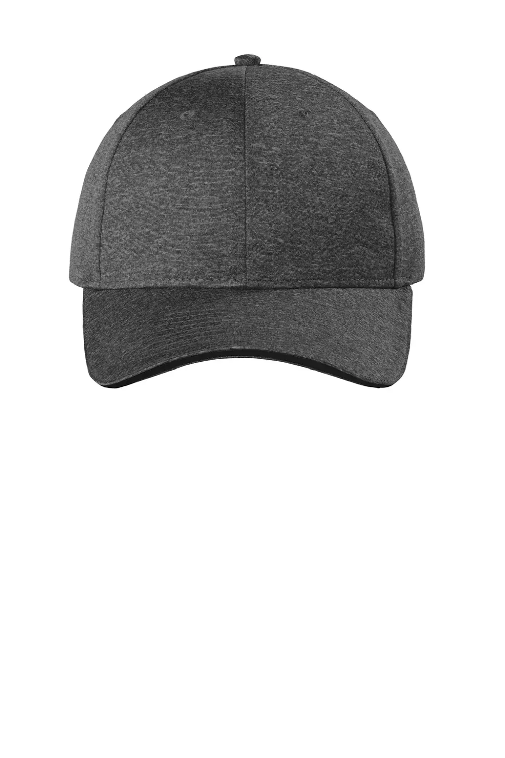 Sport-Tek Hats Mens Contender Moisture Wicking Snapback Hat - Heather Graphite Grey/Black - Closeout
