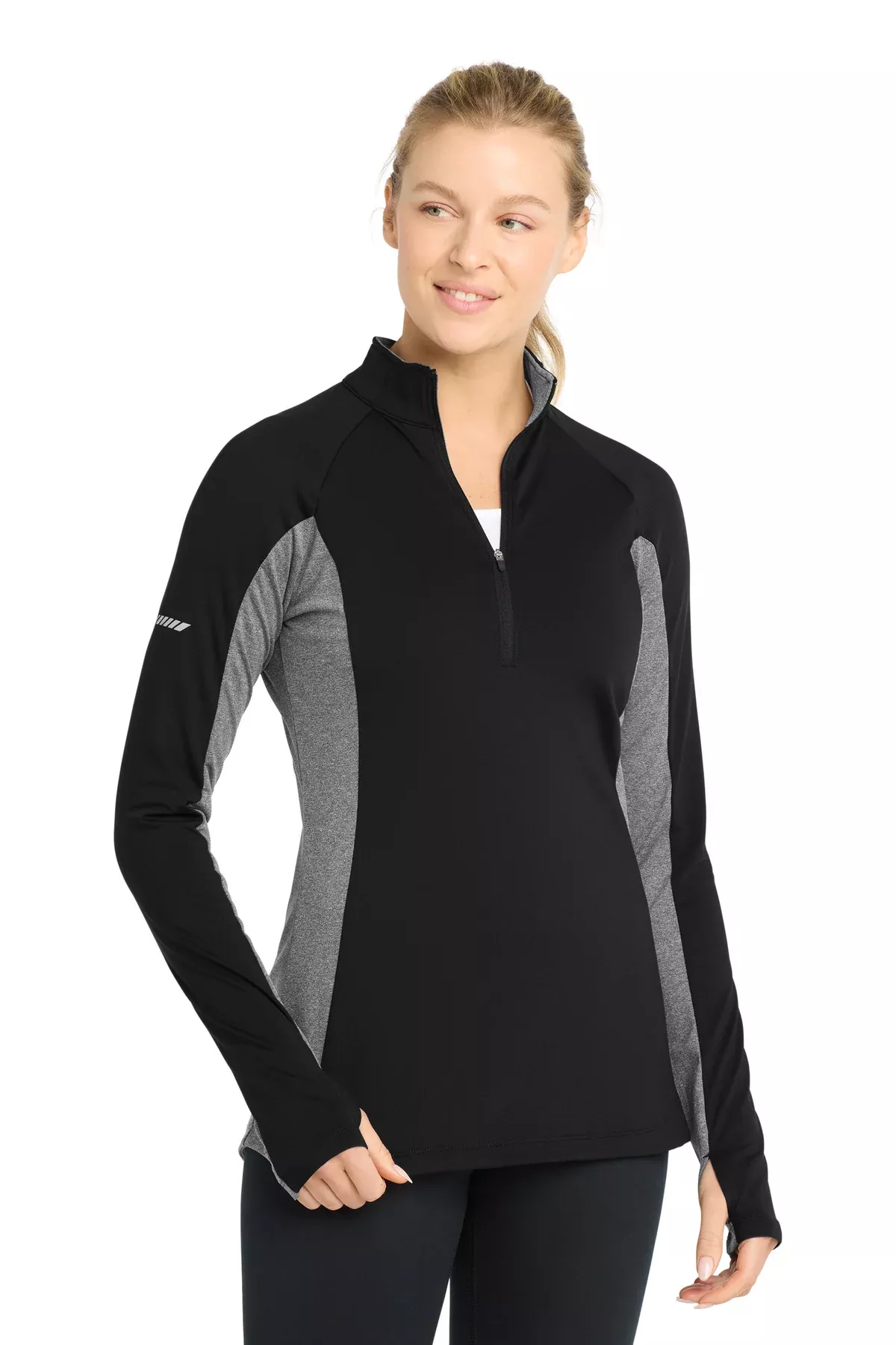 Sport-Tek LST854 Women's Sport-Wick Stretch Contrast 1/4-Zip Pullover