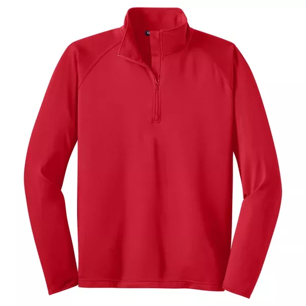 Sport-Tek Men's True Red Tall Sport-Wick Stretch 1/2-Zip Pullover
