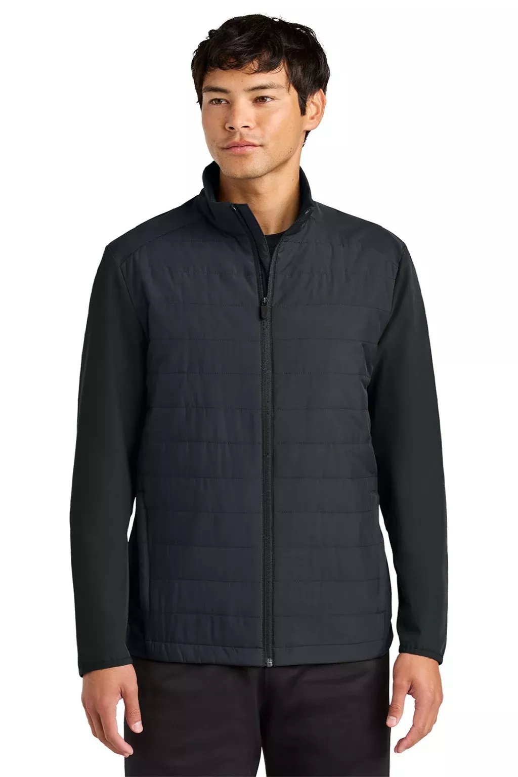 Sport-Tek Mens Teknical Hybrid Full Zip Jacket - Black
