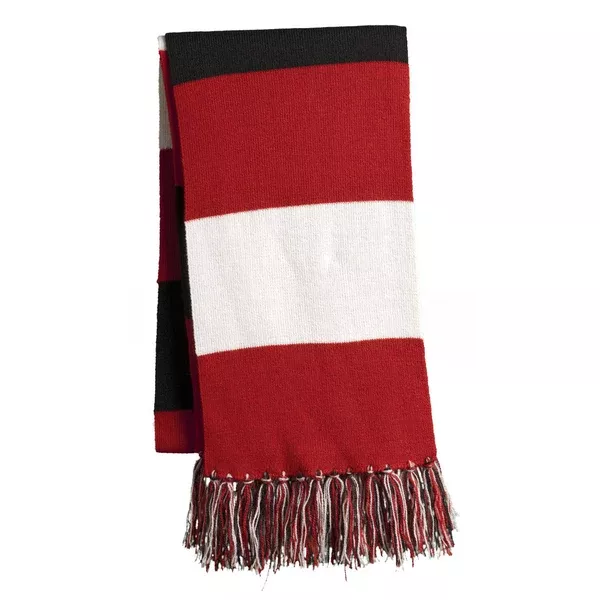 Sport-Tek Spectator True Red/White/Black Scarf