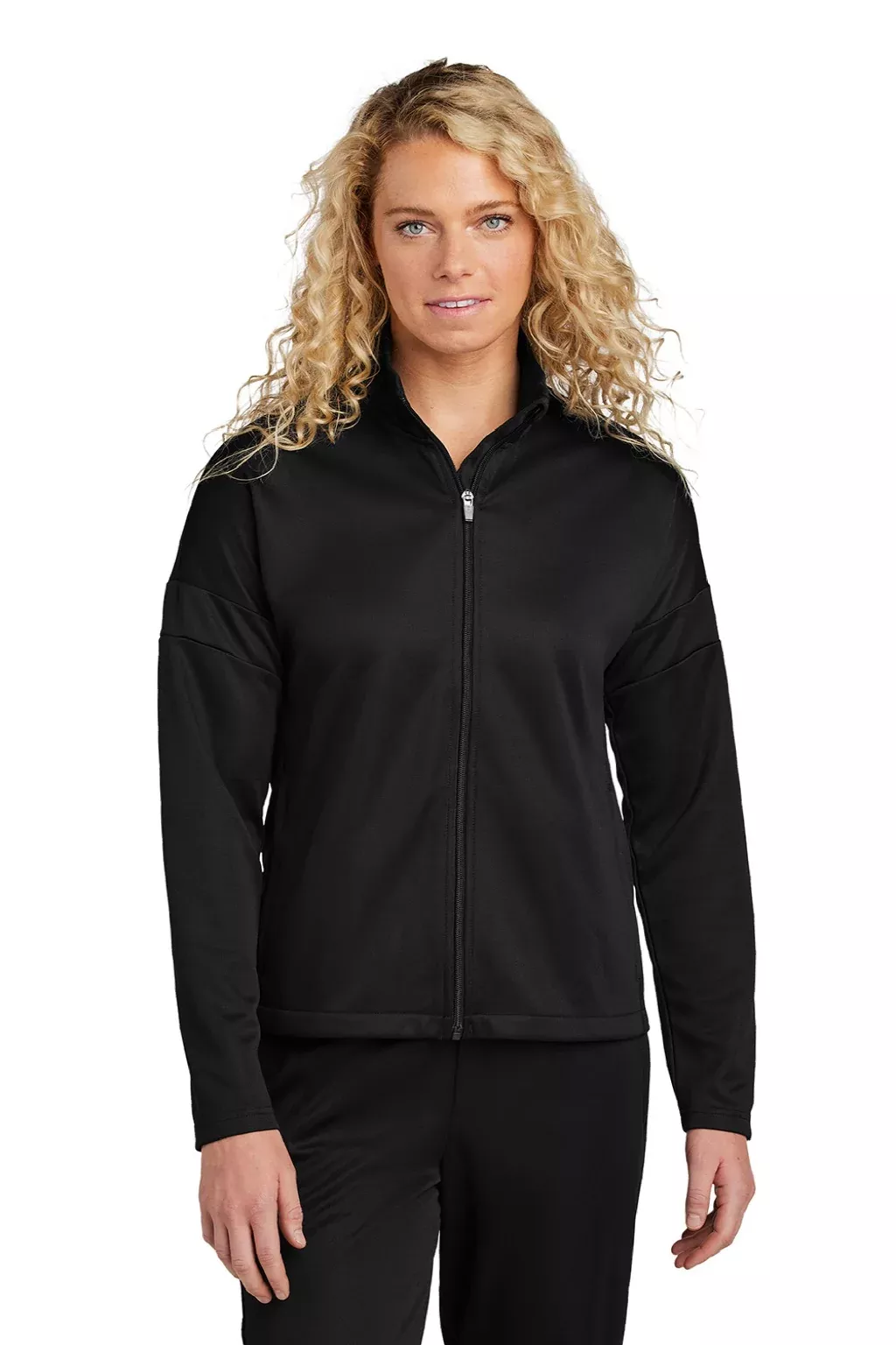 Sport-Tek Womens Moisture Wicking Travel Full Zip Jacket - Black
