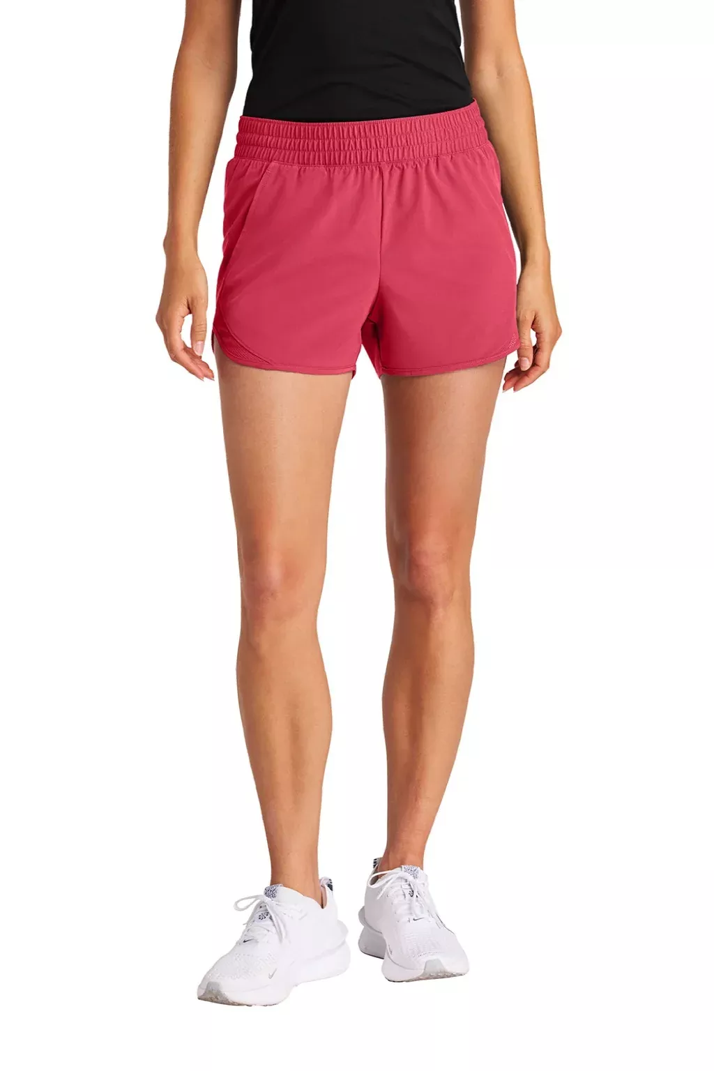Sport-Tek Womens Repeat Swift Shorts w/ Pockets - Active Pink