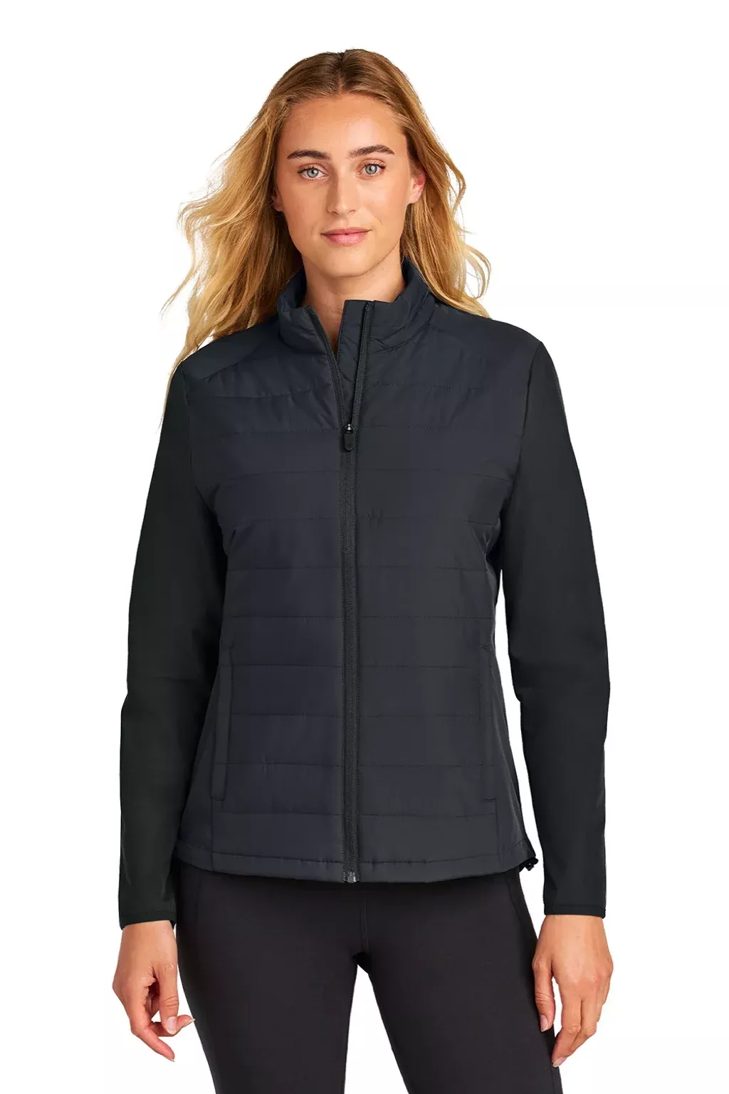 Sport-Tek Womens Teknical Hybrid Full Zip Jacket - Black