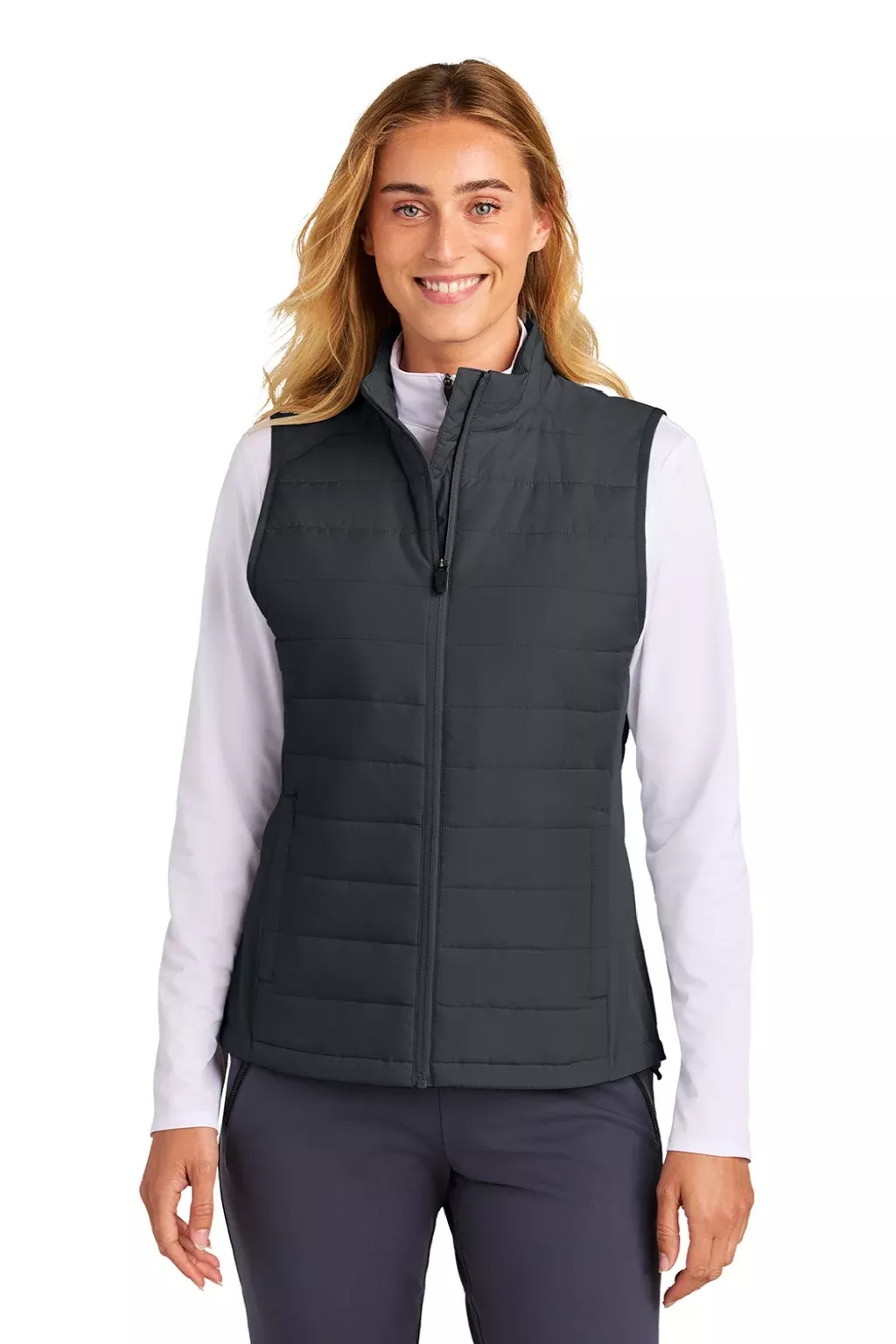 Sport-Tek Womens Teknical Hybrid Full Zip Vest - Iron Grey