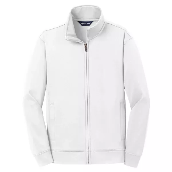 Sport-Tek Youth White Sport-Wick Fleece Full-Zip Jacket