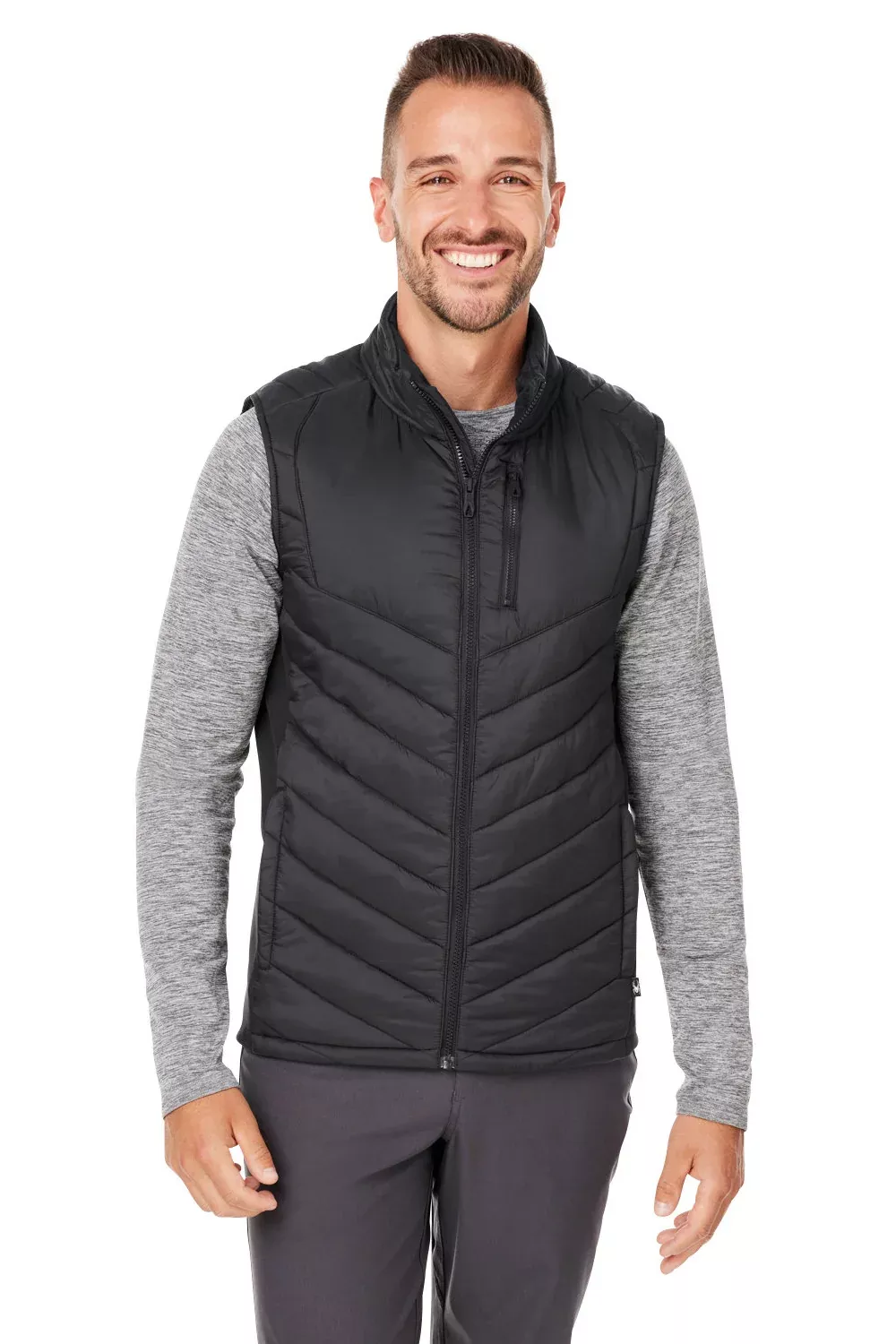Spyder Mens Challenger Full Zip Vest - Black - Closeout