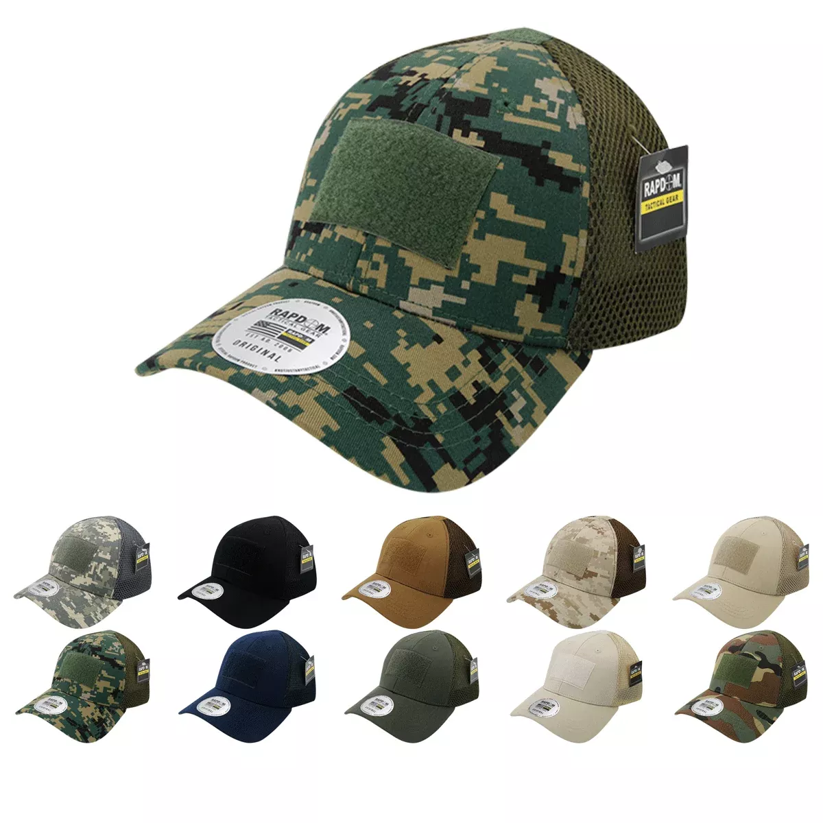 Tactical Operator Hat Air Mesh Flex Baseball Cap Patch Military Army - Rapdom T93