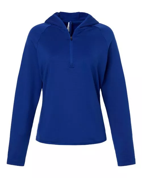 Team 365 TT200W Women's Qualify Quarter-Zip Hooded Pullover – 6 oz. Recycled Polyester/Spandex | XS–3XL