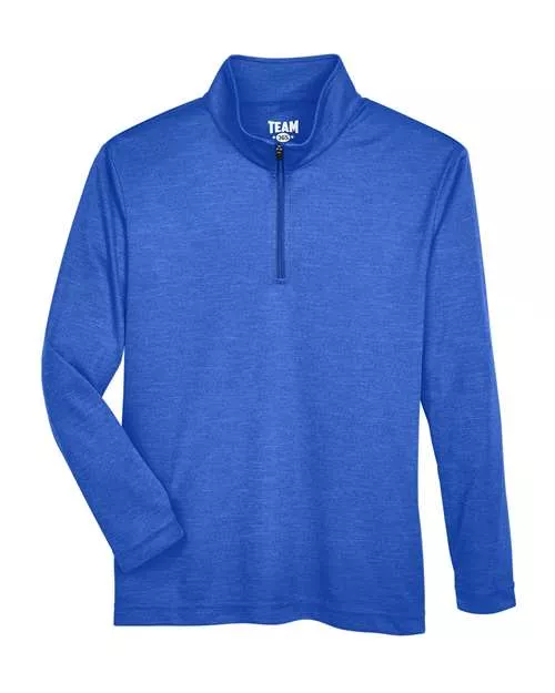 Team 365 TT31HY Youth Zone Sonic Heather Quarter-Zip Pullover – 3.5 oz. Sonic Heather Polyester | S–XL