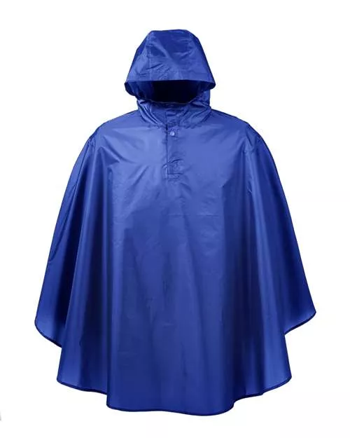 Team 365 TT71 Unisex Zone Protect Packable Poncho Rain Coat – 1.5 oz. Polyester Taffeta Water-Resistant Poncho | One Size