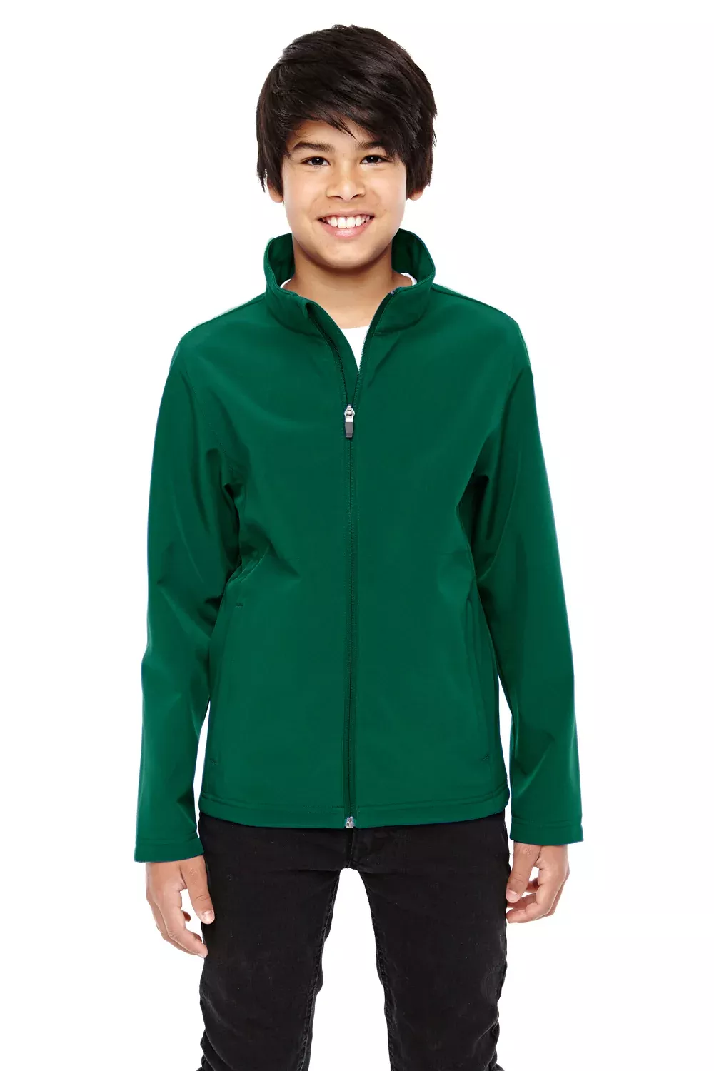 Team 365 Youth Leader Windproof & Waterproof Full Zip Jacket - Forest Green