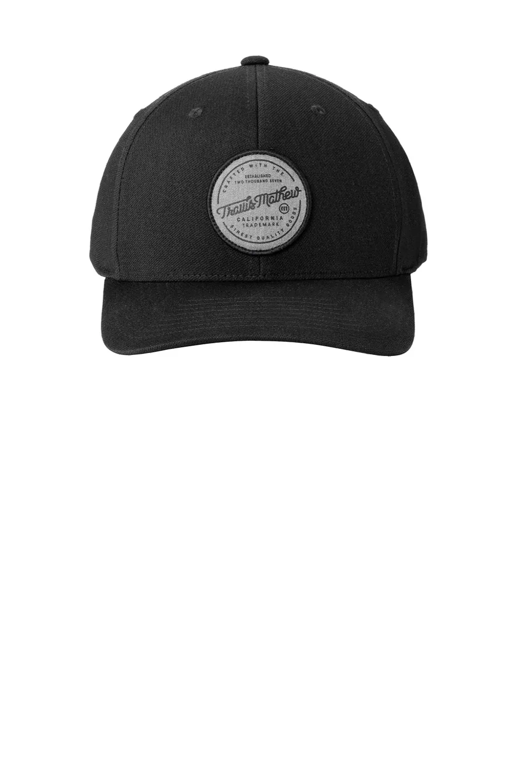 TravisMathew Hats Mens On Ice Patch Snapback Trucker Hat - Black