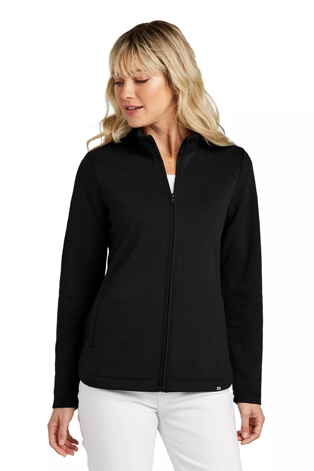 TravisMathew Womens Coveside Wrinkle Resistant Full Zip Jacket - Black