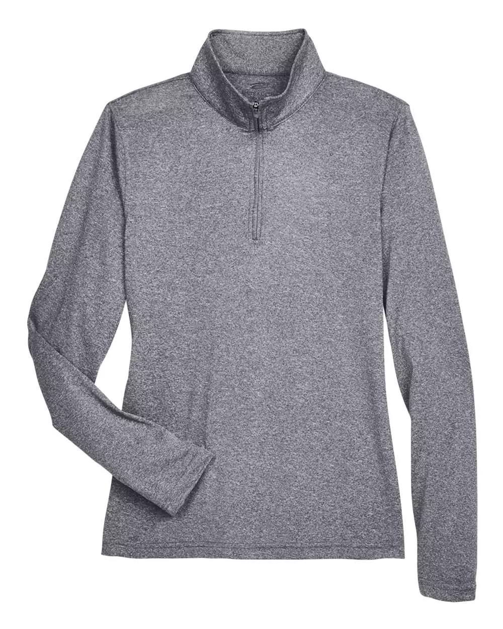 UltraClub Women's Cool & Dry Heathered Performance Quarter-Zip Pullover