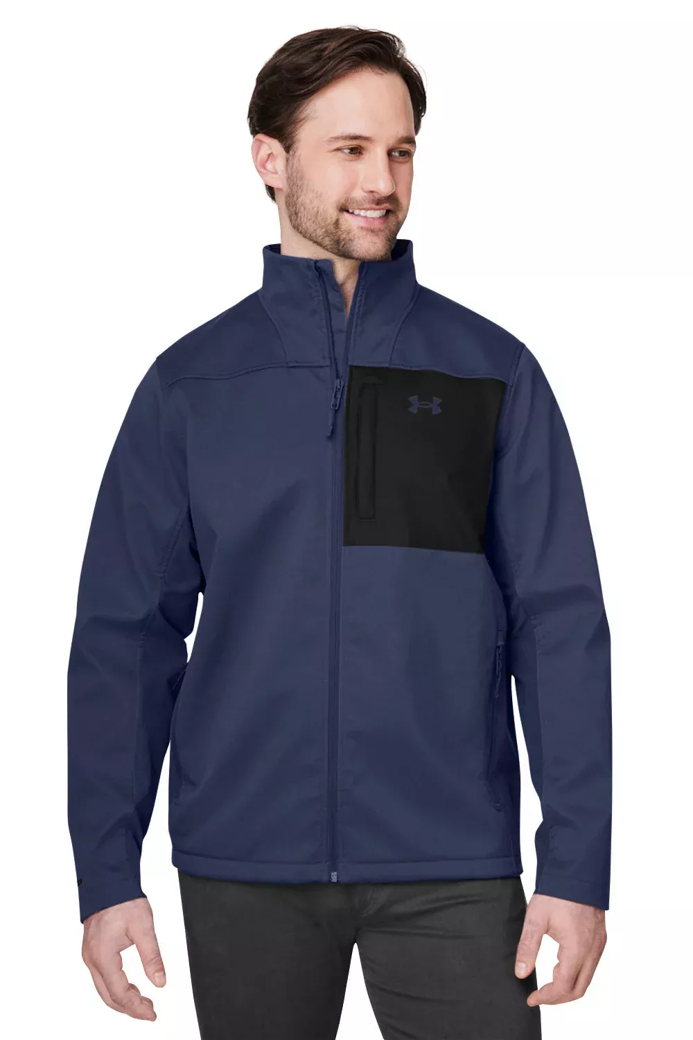 Under Armour Mens ColdGear Infrared Shield 2.0 Windproof & Waterproof Full Zip Jacket - Midnight Navy Blue - Closeout