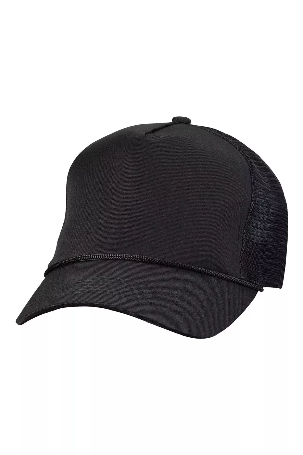 Valucap Hats Mens 5 Panel Snapback Trucker Hat - Black