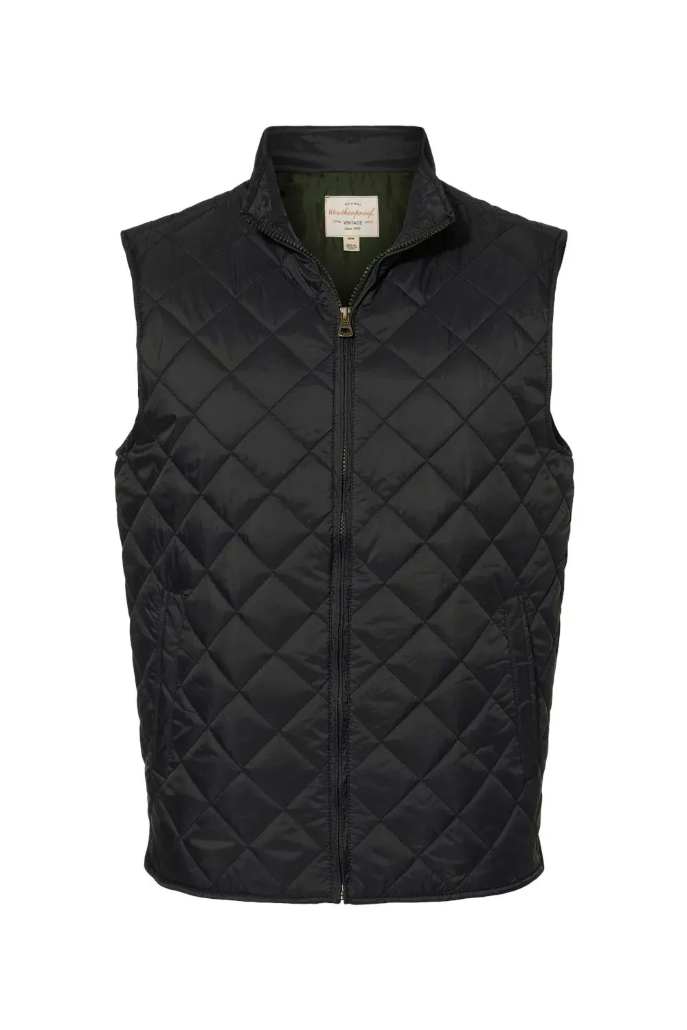 Weatherproof Mens Vintage Diamond Quilted Full Zip Vest - Black