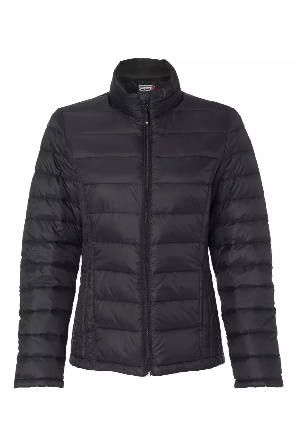 Weatherproof Womens 32 Degrees Packable Down Wind & Water Resistant Full Zip Jacket - Black