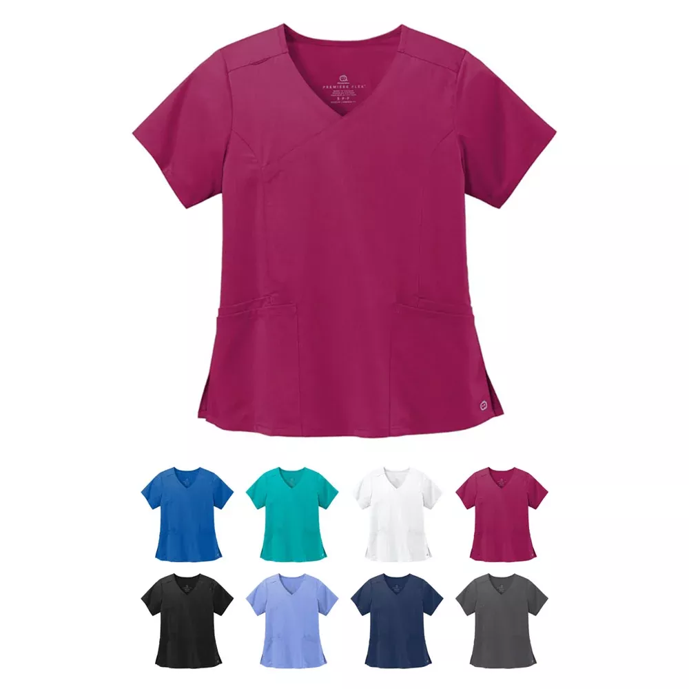 Wink Womens Premiere Flex Mock Wrap Top WW4268 WonderWink