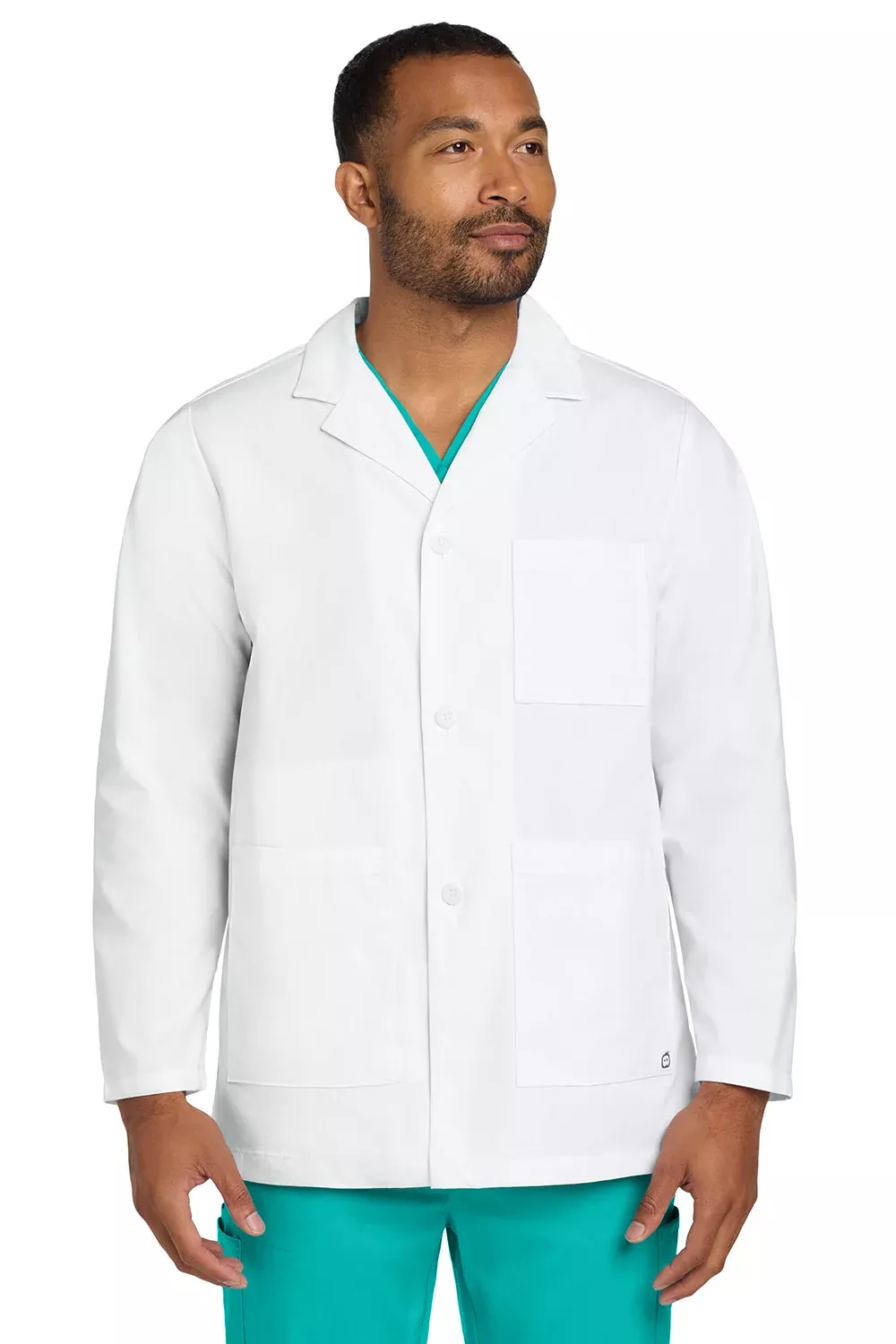 WonderWink Mens Consultation Lab Coat - White