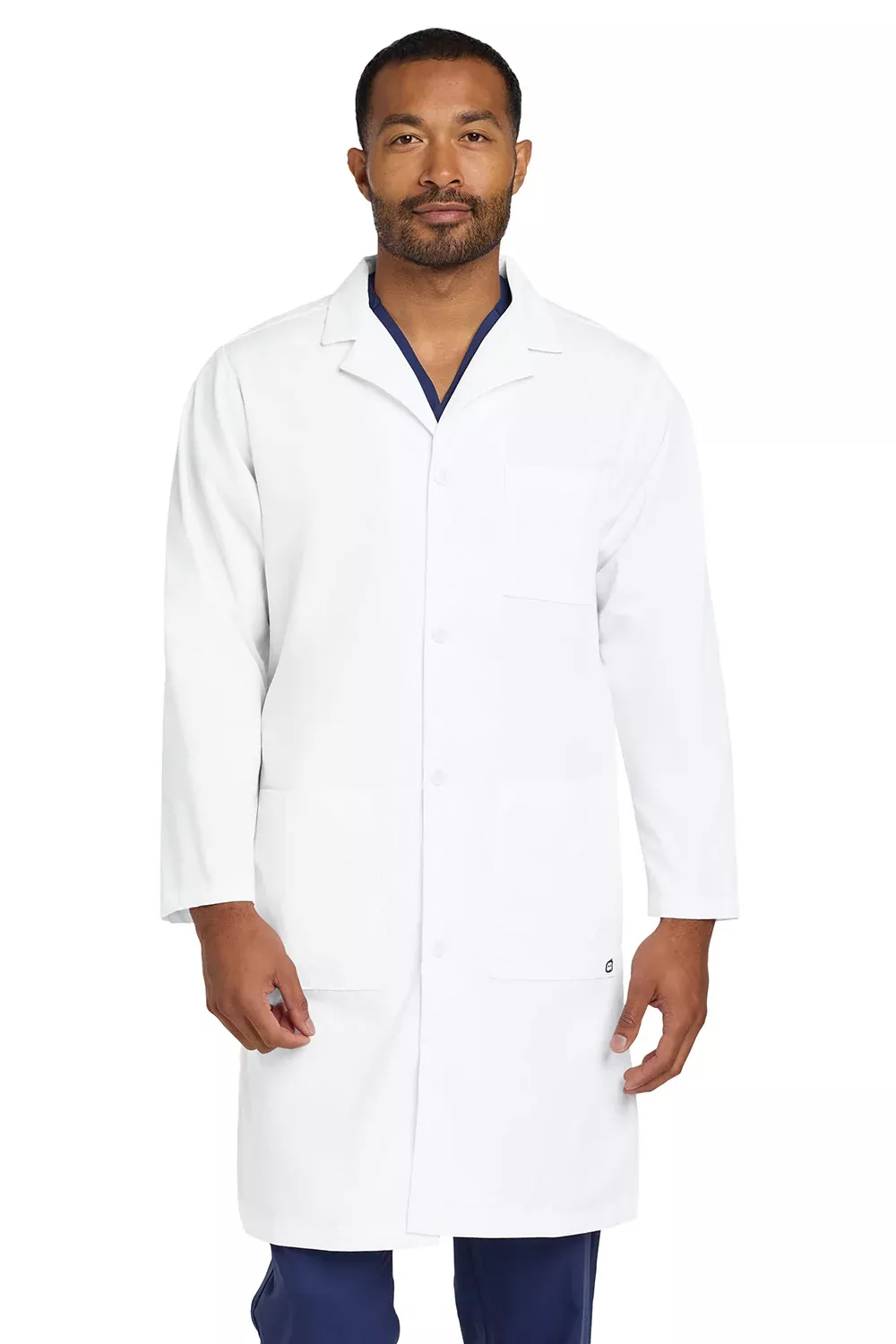 WonderWink Mens Long Lab Coat - White