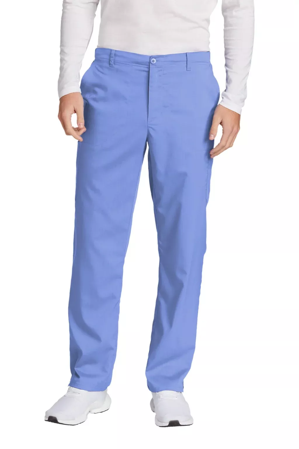 Wonderwink Mens Premiere Flex Cargo Pants w/ Pockets - Ceil Blue