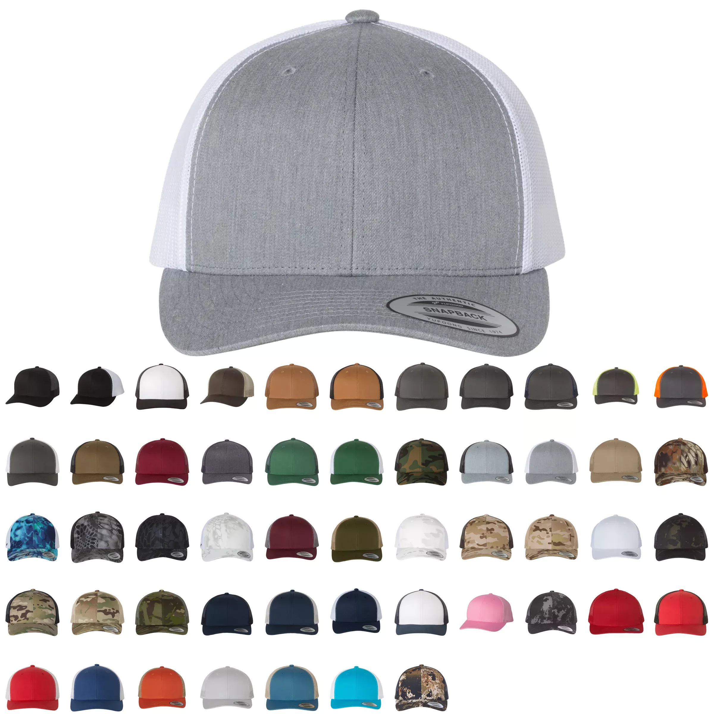 YP Classics, Yupoong 6606 6 Panel Retro Trucker Cap - Blank