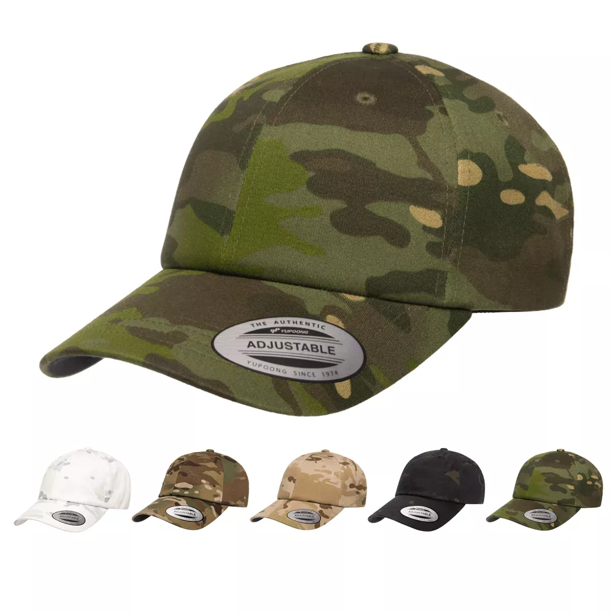 Yupoong 6245MC MultiCam Camo Dad Cap, Relaxed Camouflage Hat - YP Classics