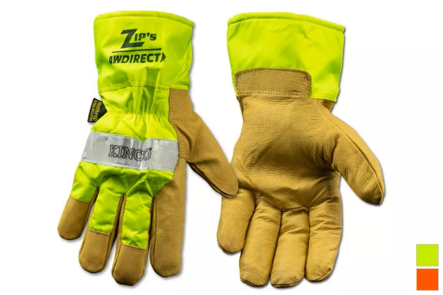 Zip's Hi-Vis Insulated Pigskin Reflective Gloves